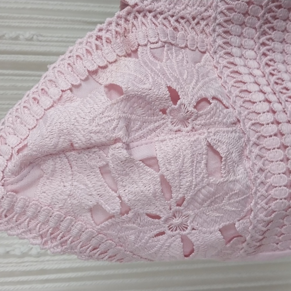 NWT Love Tree Dusty Pink Crochet LACE bralette CROP TOP - Picture 3 of 9